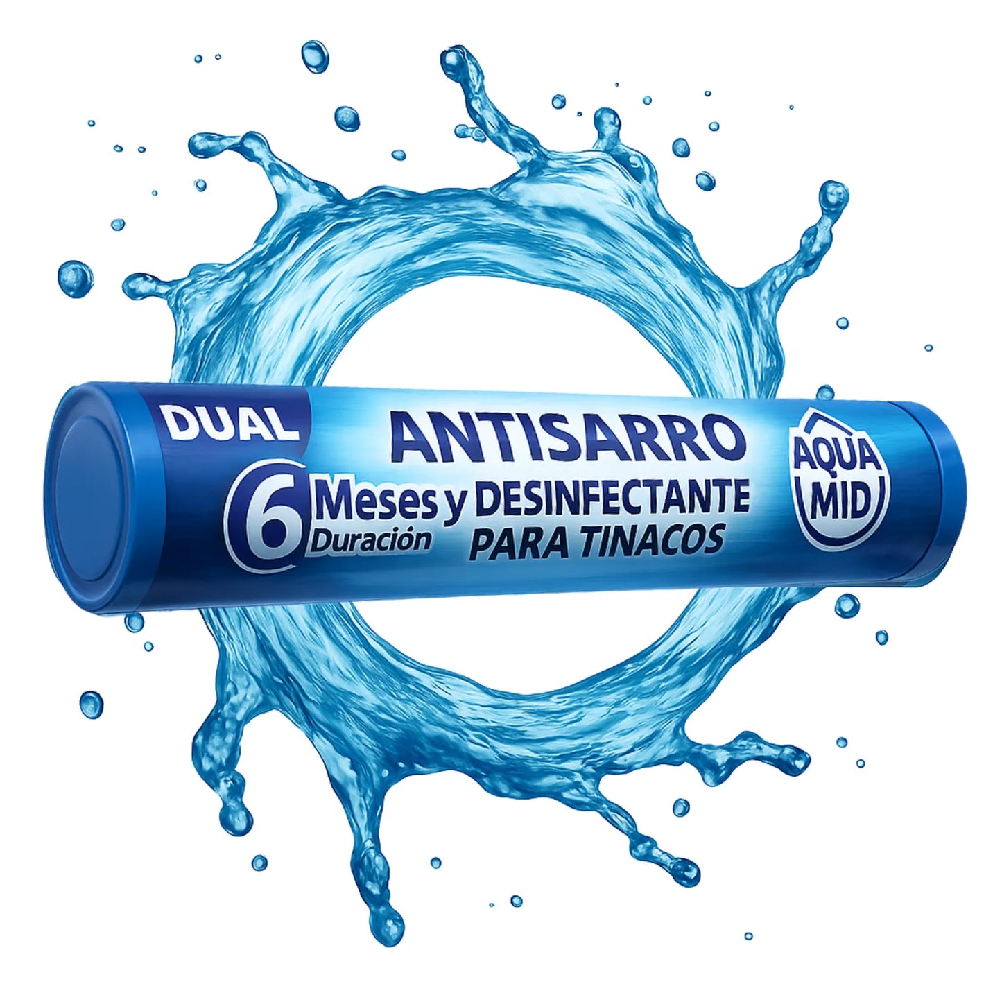 Aquamid Dual | Purificador y Antisarro para Tinacos (6 Meses de Protección)
