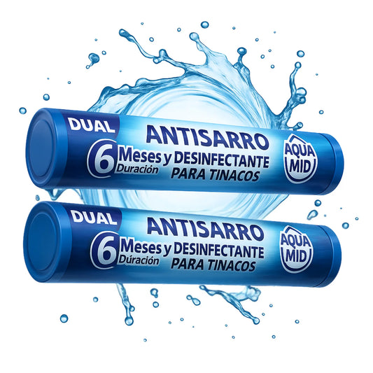 2pack - Sistema Dual Desinfectante y Antisarro para Tinaco | 6 Meses de Protección - Mejora Calidad del Agua | Para Depósitos de 450 a 1100 L