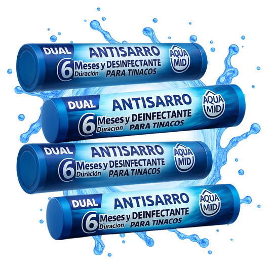 4pack - Sistema Dual Desinfectante y Antisarro para Tinaco | 6 Meses de Protección - Mejora Calidad del Agua | Para Depósitos de 450 a 1100 L (Copia)